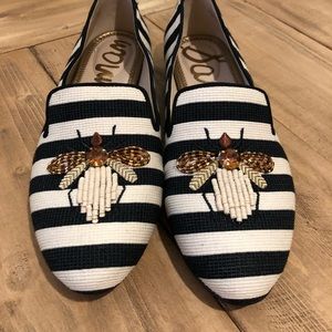 Sam Edelman striped bee flats 7.5